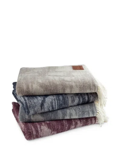 Roberto Cavalli Home Savanna Fringed Animal-pattern Wool Blanket In Multi