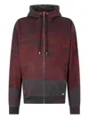Roberto Cavalli Hooded Abstract-print Zip-up Sweatshirt In Red