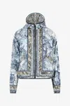 Roberto Cavalli Hoodie With Jungle Print In Light Blue