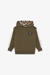Roberto Cavalli Hoodie With Rc Monogram Tag In Military Green