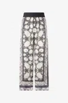 Roberto Cavalli Floral-print Silk Trousers In Multi