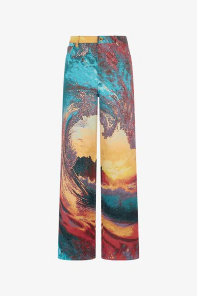 Roberto Cavalli Hose Mit Itaca-print In Blue/orange