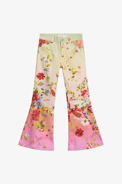Roberto Cavalli Miami Flowers Print Trousers In Multi