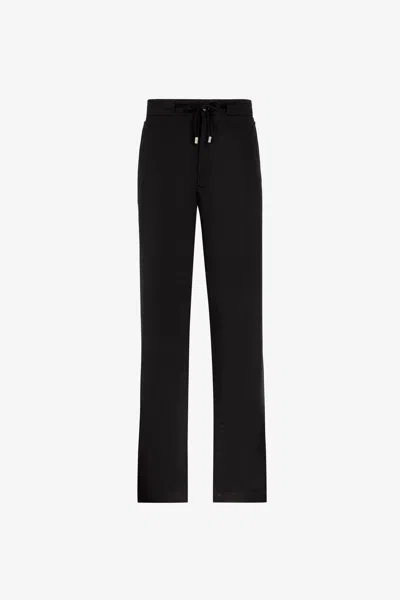 Roberto Cavalli Logo-embroidered Cotton Trousers In Black