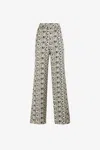 Roberto Cavalli Logo-print Silk Trousers In Black/white