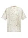 Roberto Cavalli Ice-feathers-print T-shirt In White