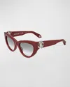 Roberto Cavalli Iconic Rc Acetate Cat-eye Sunglasses In Shiny Red