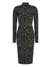 Roberto Cavalli Intarsia-knit Midi Dress In Black