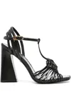 Roberto Cavalli Interwoven-straps Leather Sandals In Black