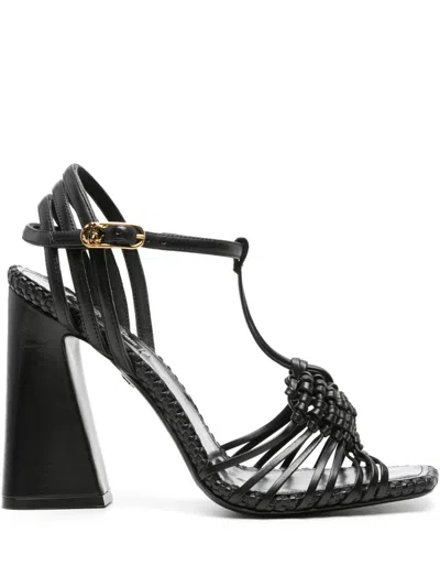 Roberto Cavalli Interwoven-straps Leather Sandals In Black