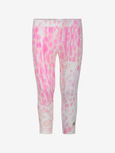 Roberto Cavalli Babies'  Ivory & Leopard Print Leggings M (14 Yrs) Pink