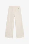 Roberto Cavalli Ivory Track Pants With Jaguar Skin In Neutral
