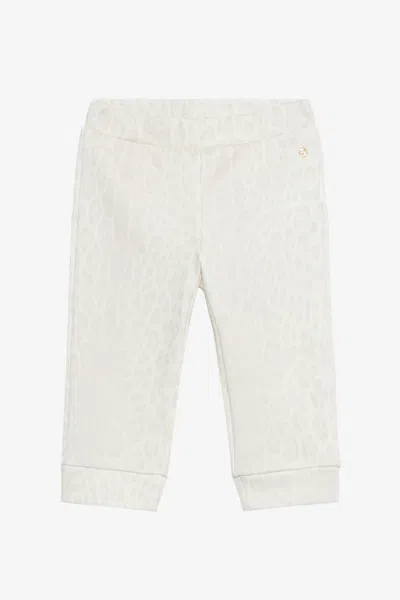 Roberto Cavalli Ivory Track Pants With Jaguar Skin In Neutral