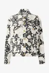 Roberto Cavalli Floral Print Denim Jacket In Multi