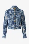 Roberto Cavalli Denim Jacket With Discoloration In Multi