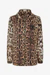 Roberto Cavalli Leopard Print Jacket In Brown