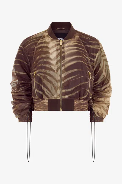 Roberto Cavalli Natural Barb Print Jacket In Brown
