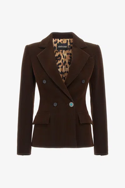 Roberto Cavalli Jacket In Brown