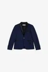 Roberto Cavalli Jacket With Satin Relief In Dark Blue