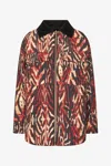Roberto Cavalli Jacket With Zipper And All-over Print In Fuchsia