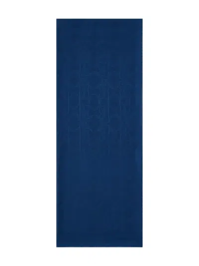 Roberto Cavalli Jacquard Monogram Scarf In Blue
