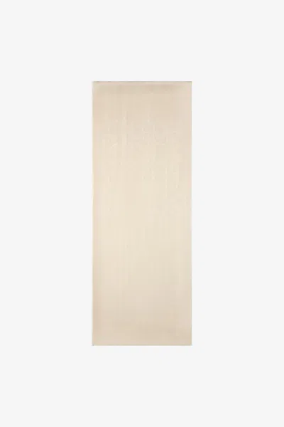 Roberto Cavalli Jacquard Scarf With Mirror Snake Monogram And Logo In Neutral