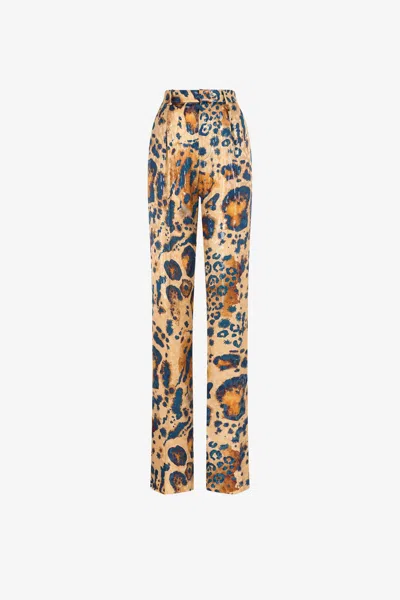 Roberto Cavalli Animal-print Straight-leg Trousers