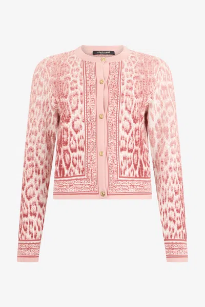 Roberto Cavalli Jaguar Pink Cardigan