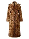Roberto Cavalli Jaguar-print Belted Trench Coat In Brown