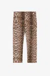Roberto Cavalli Jaguar-print Cotton Leggings In Light Brown