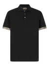 Roberto Cavalli Jaguar-print Cuff Polo Shirt In Black