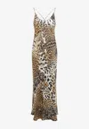 Roberto Cavalli Printed Silk Twill Crisscross Midi Dress