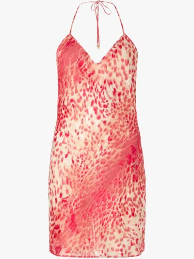ROBERTO CAVALLI JAGUAR-PRINT MINI DRESS