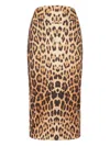 Roberto Cavalli Pencil Skirt With Jaguar Skin Print In Animal Print