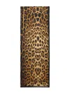 Roberto Cavalli Leopard Printed Silk Chiffon Scarf In Brown
