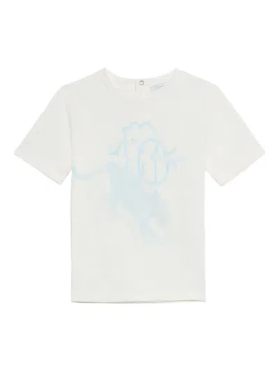 Roberto Cavalli Babies' Jaguar-print T-shirt In White