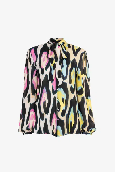 Roberto Cavalli Jaguar-print Top In Rosa