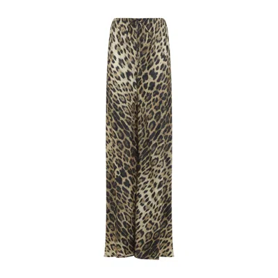 Roberto Cavalli Jaguar Print Trousers - Women's Regular & Straight Leg In Nude