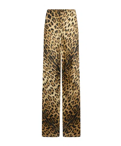 Roberto Cavalli Jaguar Printed Pants In Animal Print