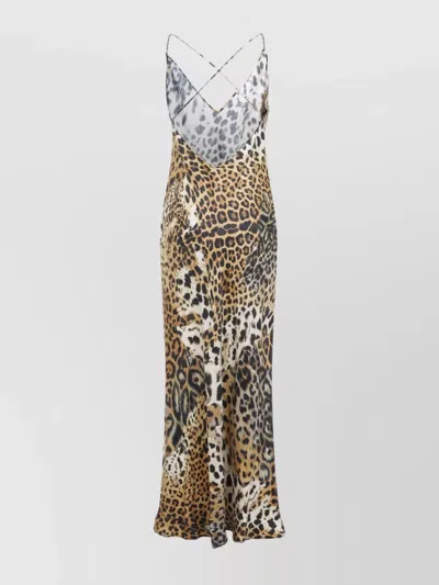 Roberto Cavalli Jaguar Skin Back Cross Dress
