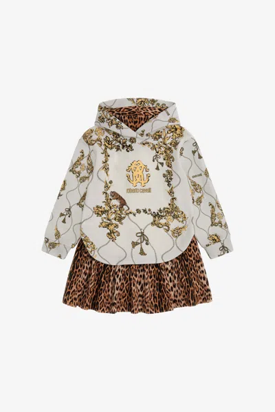 Roberto Cavalli Jaguar Skin Print Dress In Light Brown