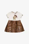 Roberto Cavalli Jaguar Skin Print Dress In Light Brown