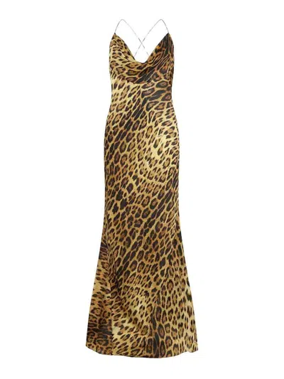 ROBERTO CAVALLI JAGUAR SKIN PRINT LINGERIE DRESS