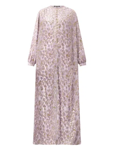 Roberto Cavalli Jaguar Skin-print Maxi Dress In Pink