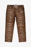 Roberto Cavalli Jaguar Skin Print Pants In Light Brown