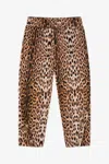 Roberto Cavalli Jaguar Skin Print Pants In Light Brown