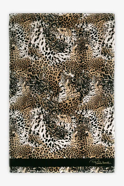 Roberto Cavalli Jaguar Skin Print Towel In Animal Print