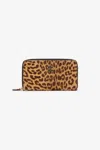 Roberto Cavalli Jaguar Skin Print Zip-around Wallet In Neutral