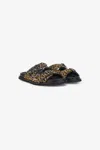 Roberto Cavalli Jaguar Skin Printed Sandals In Light Brown