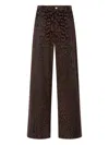 Roberto Cavalli Jaguear-print Corduroy Trousers In Black